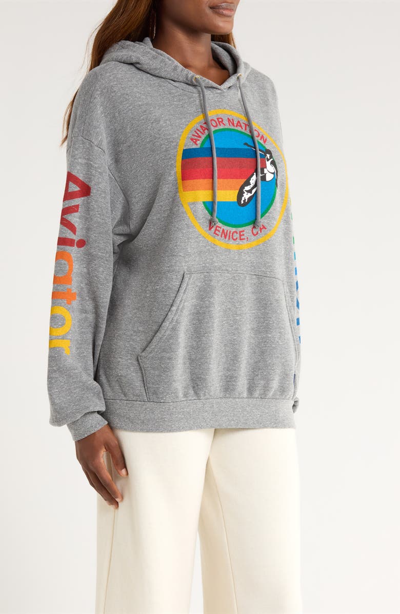 Aviator Nation Relaxed Graphic Hoodie, Alternate, color, Heather Grey