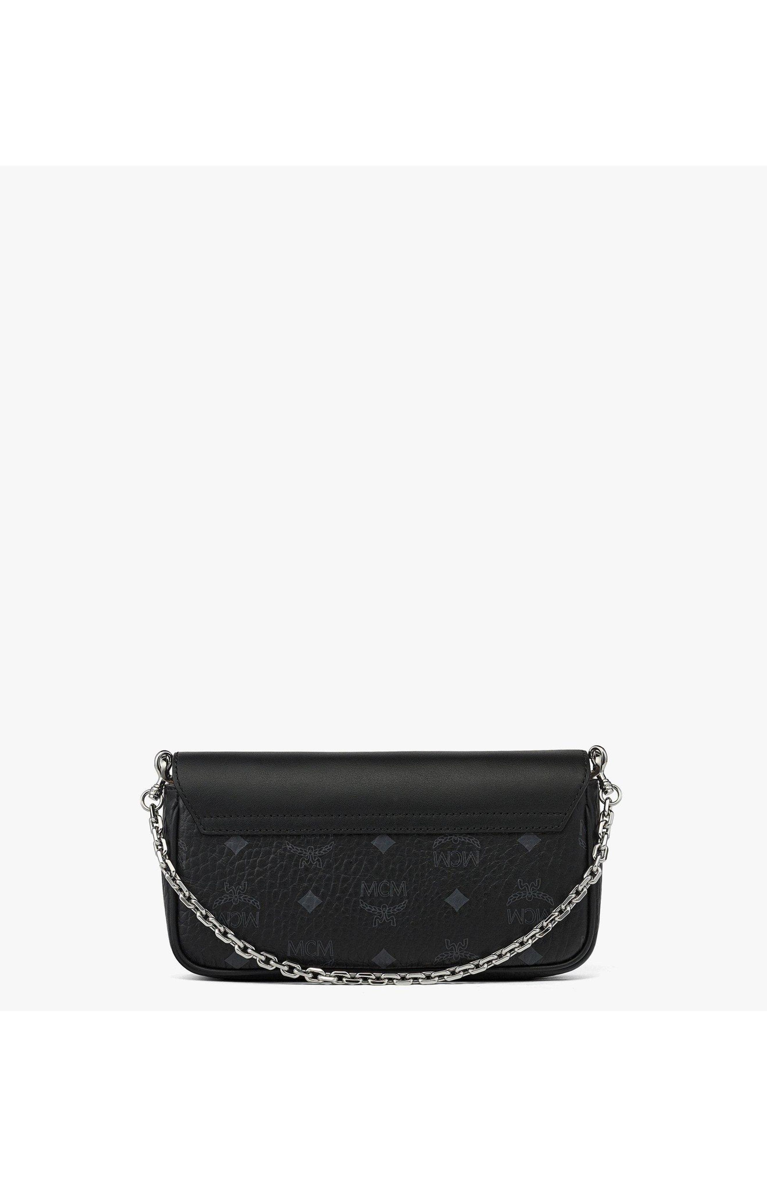 MCM Tracy Crossbody in Visetos Leather Mix, Alternate, color, Black