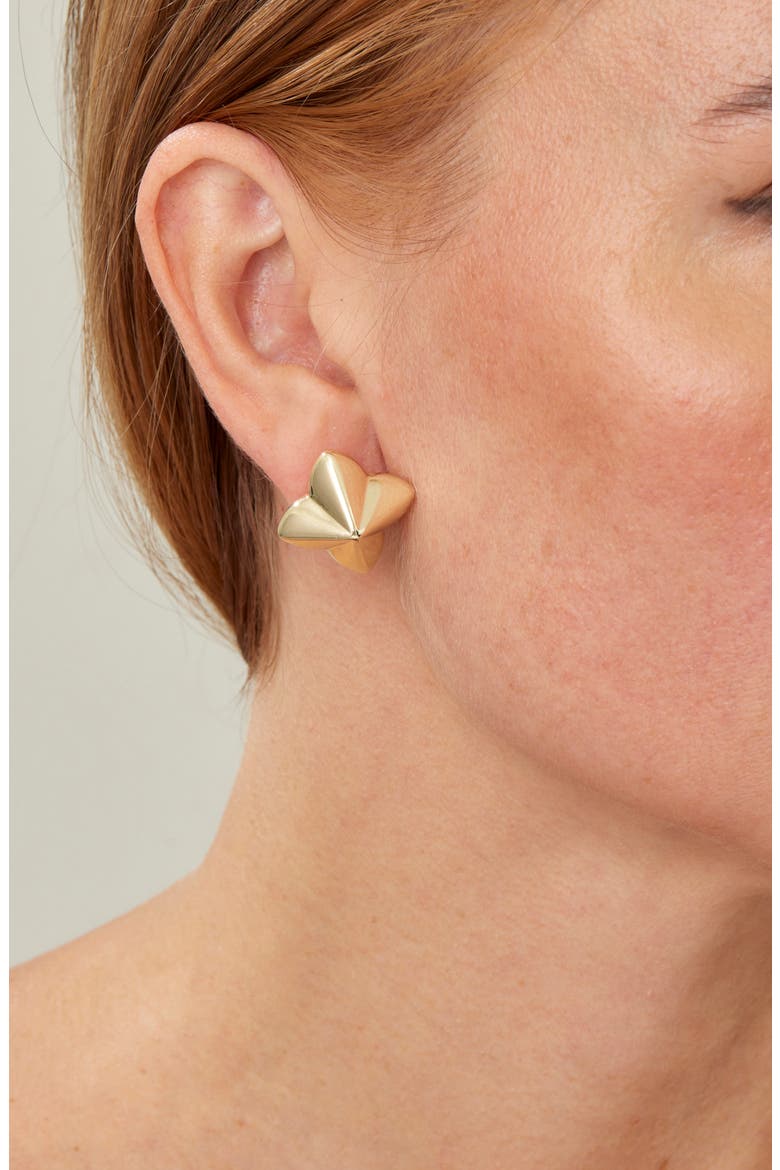 Quatrefoil Stud Earrings, Alternate, color, YELLOW