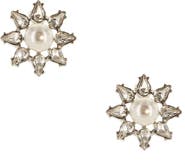 OLIVIA WELLES Naia Imitation Pearl & Crystal Stud Earrings