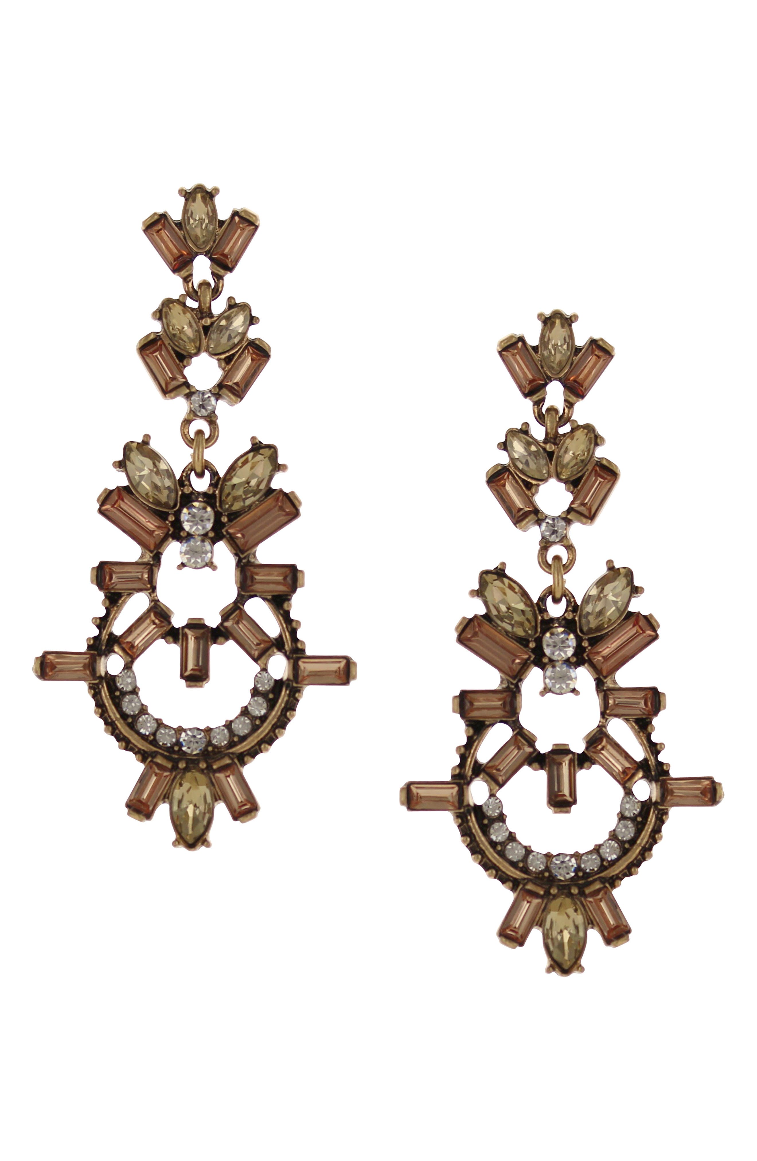OLIVIA WELLES Crystal Encrusted Drop Earrings