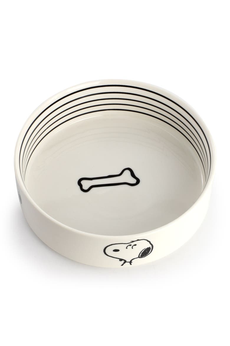 Suppertime Favorites 6.5in Stoneware Pet Bowl, Alternate, color, White