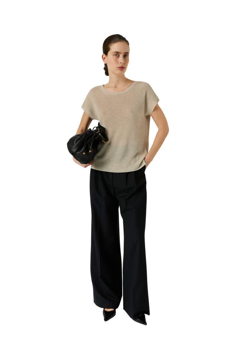 GERARD DAREL Lixia Short Sleeve Sweater, Alternate, color, Natural