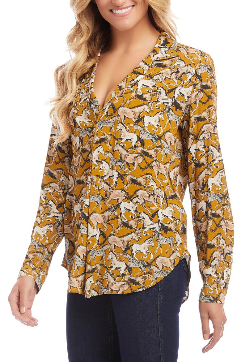 Wild Horse Print Woven Shirt, Alternate, color, PRINT
