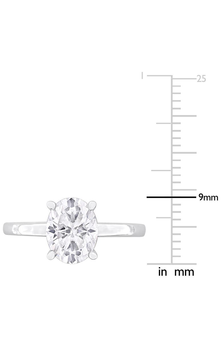 DELMAR Sterling Silver Oval Moissanite Solitaire Ring, Alternate, color, White Silver