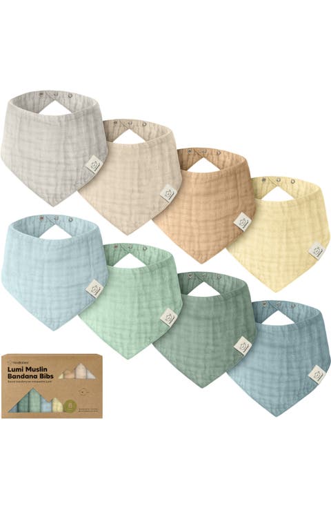 8-Pack Lumi Muslin Bandana Bibs