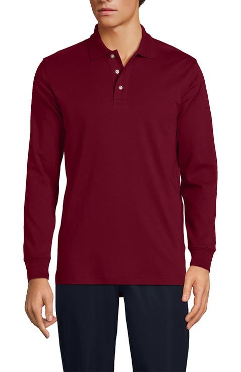 School Uniform Long Sleeve Interlock Polo Shirt