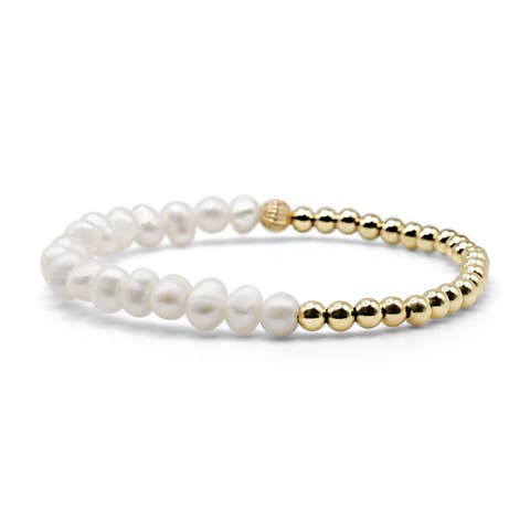 Birdie Freshwater Pearl & Gold Filled Beaded Bracelet