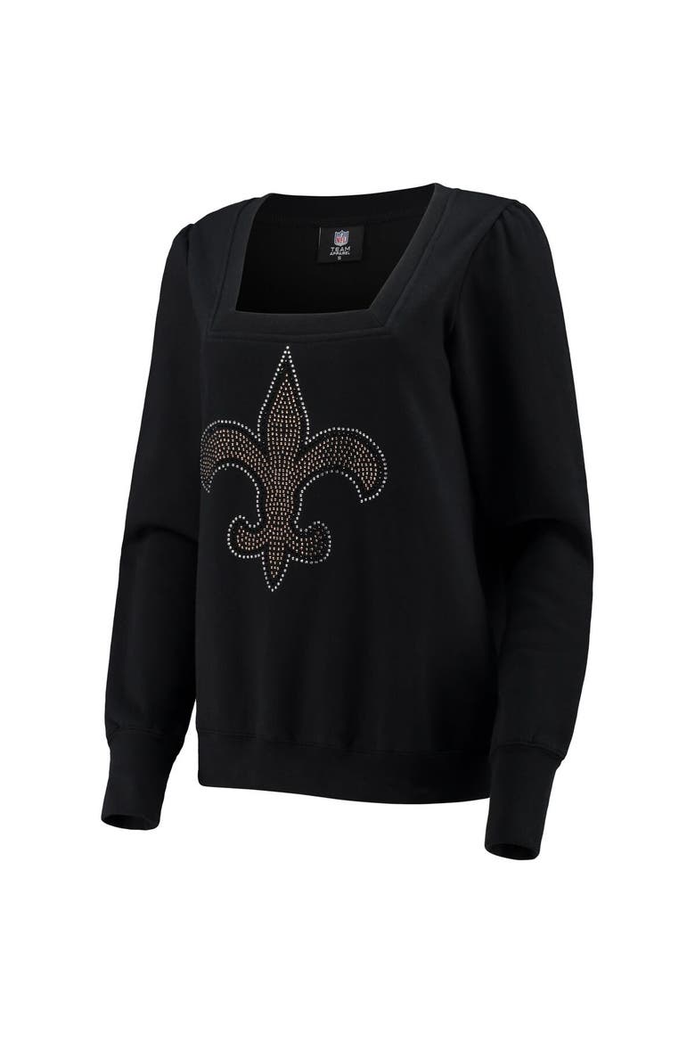 Women's Cuce Black New Orleans Saints Winners Square Neck Pullover Sweatshirt, Alternate, color, Black