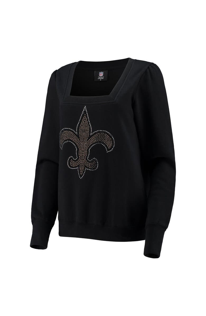 CUCE Women's Cuce Black New Orleans Saints Winners Square Neck Pullover Sweatshirt, Alternate, color, Black