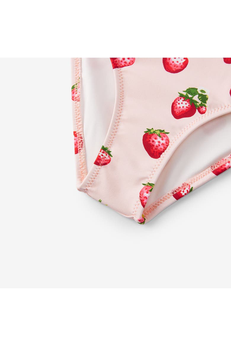 Ruffle Square Neck Swimsuit, Alternate, color, Strawberry