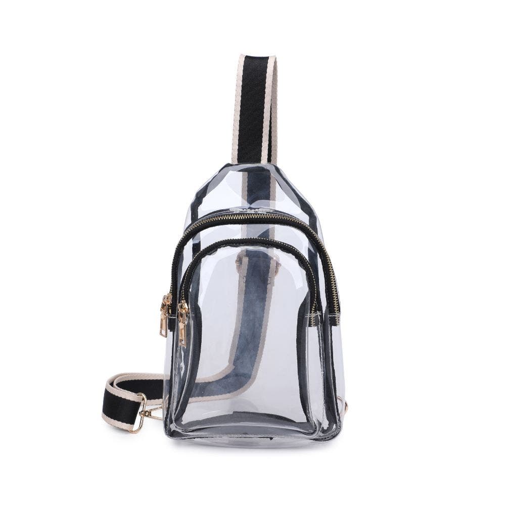 MODA LUXE Britney Sling Backpack, Main, color, Clear Black