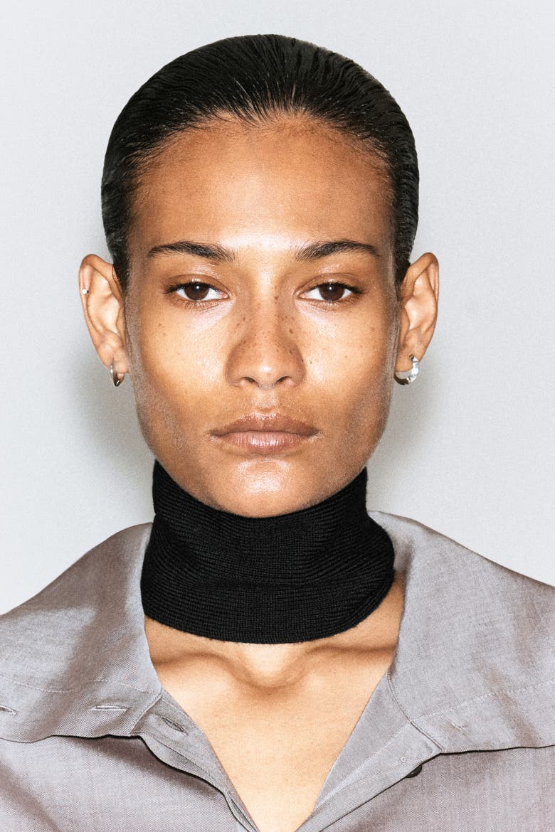 Merino Wool Neck Scarf, Alternate, color, BLACK