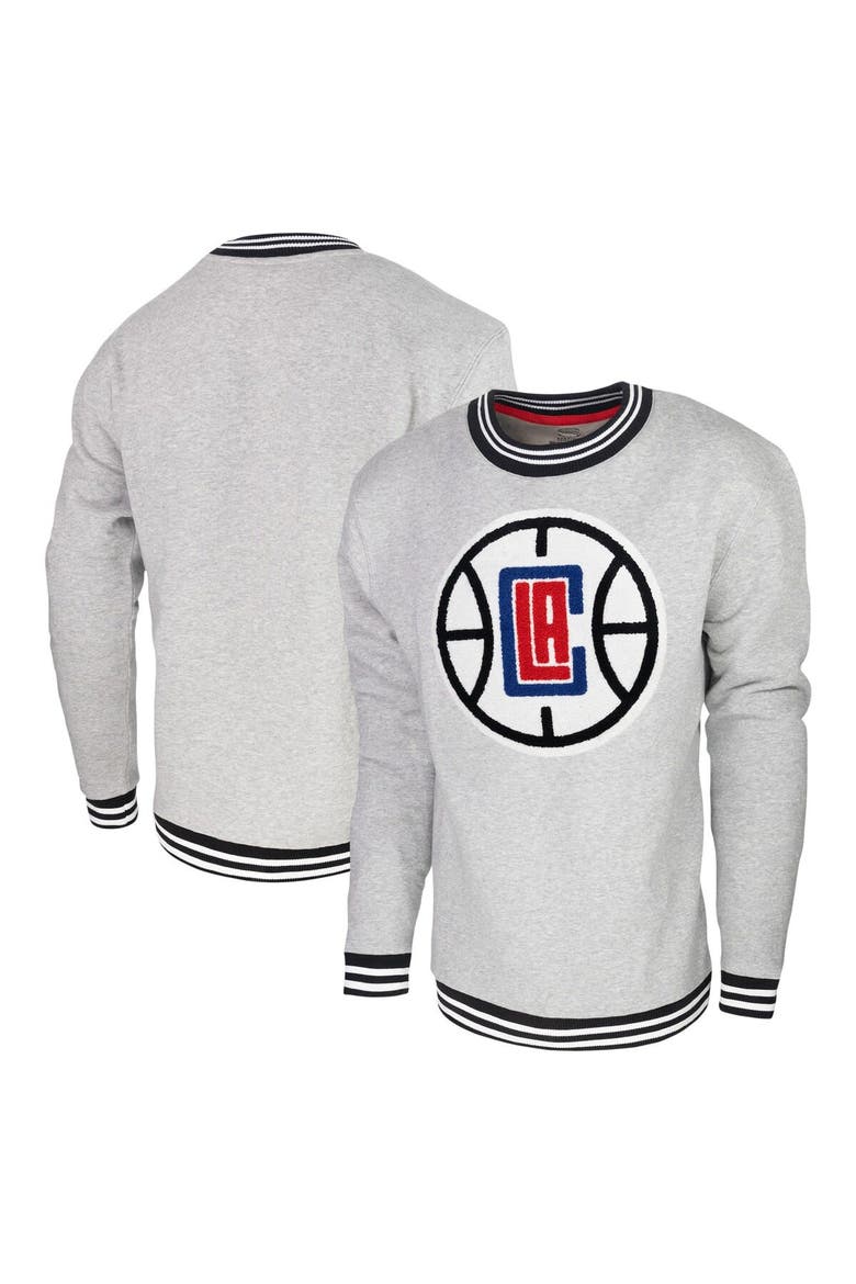 Men's Stadium Essentials Heather Gray LA Clippers Club Level Pullover Sweatshirt, Main, color, Heather Gray