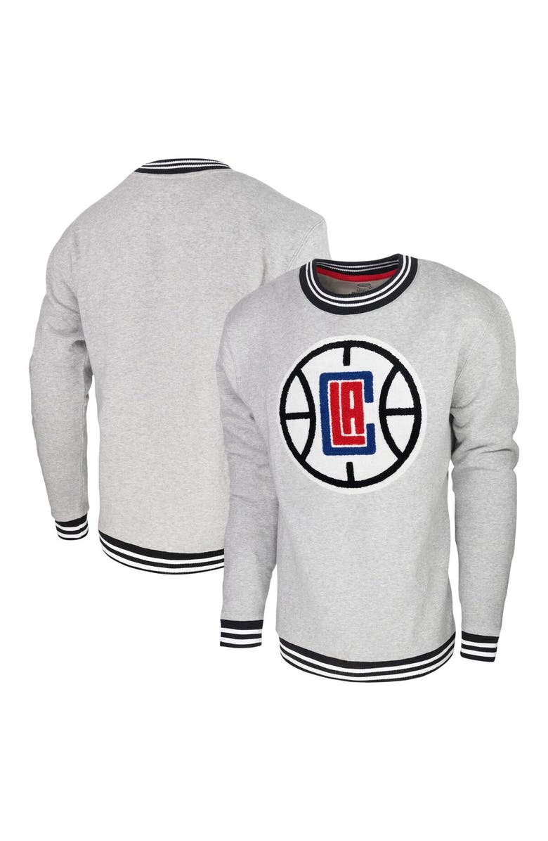 Stadium Essentials Men's Stadium Essentials Heather Gray LA Clippers Club Level Pullover Sweatshirt, Main, color, Heather Gray