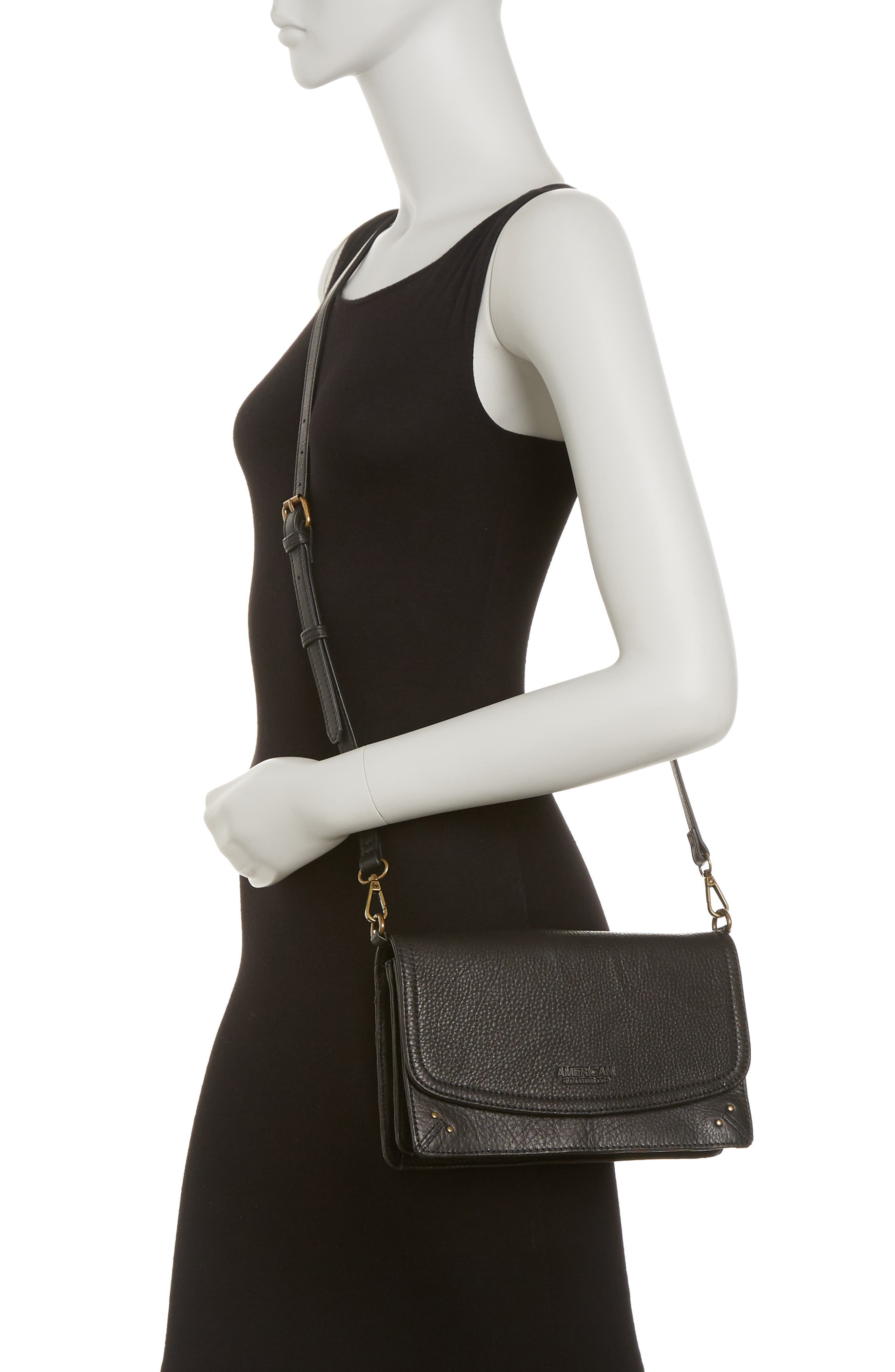 AMERICAN LEATHER CO. Brenton Leather Crossbody Bag, Alternate, color, 
