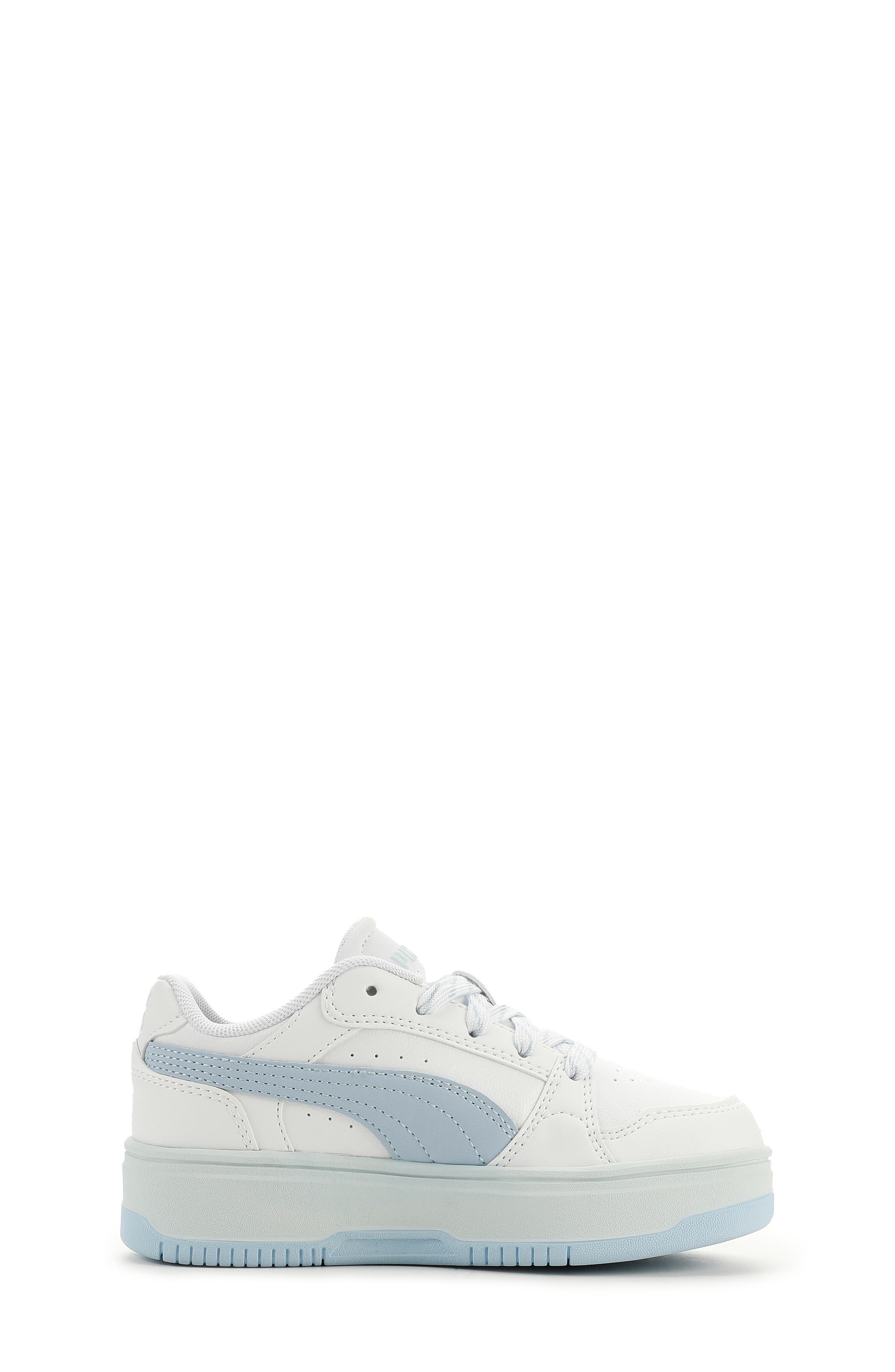 Kids' Rebound Femme Low Top Sneaker, Alternate, color, PUMA WHITE/ HAUTE TROPIC/ SEA