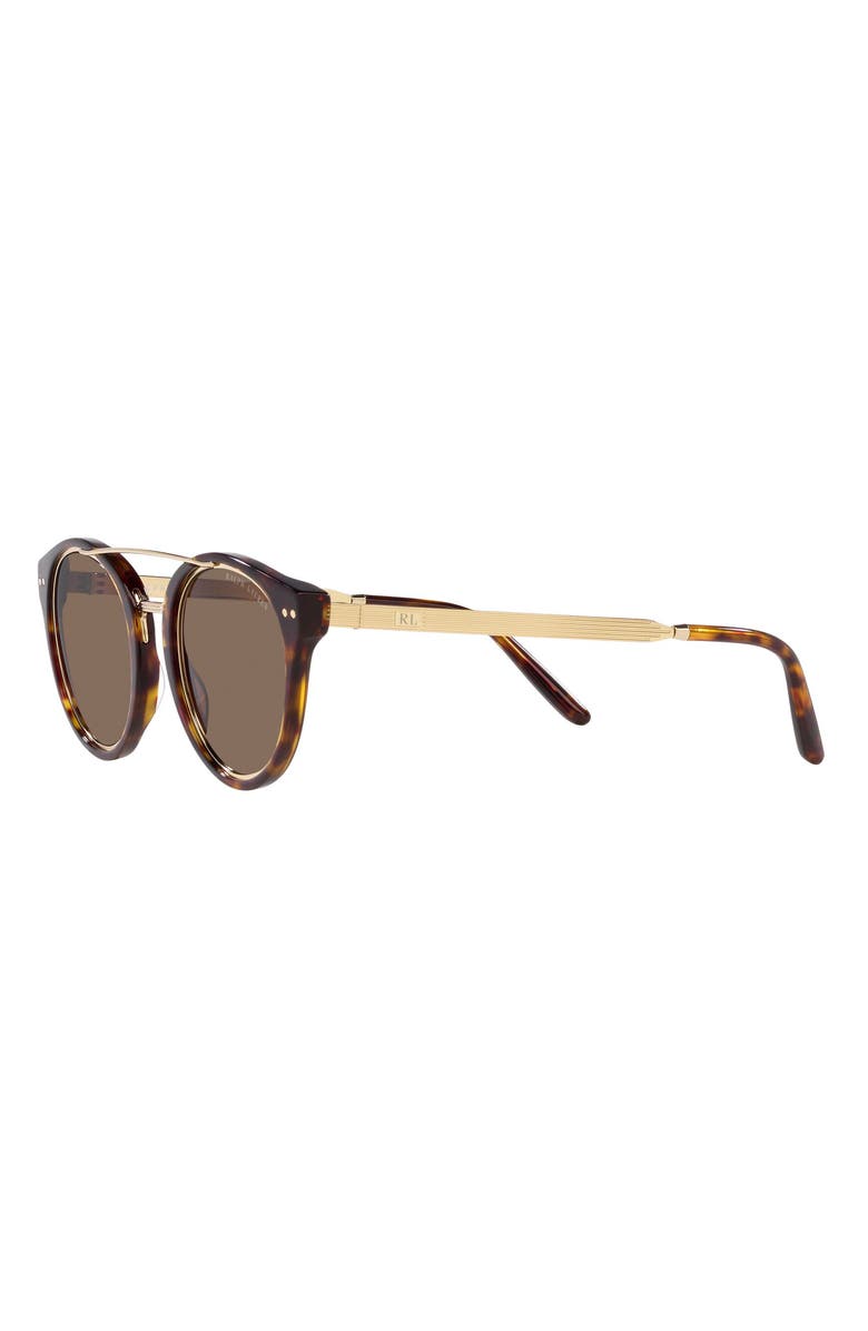 Ralph Lauren 49mm Round Sunglasses, Alternate, color, Dark Havana/ Brown