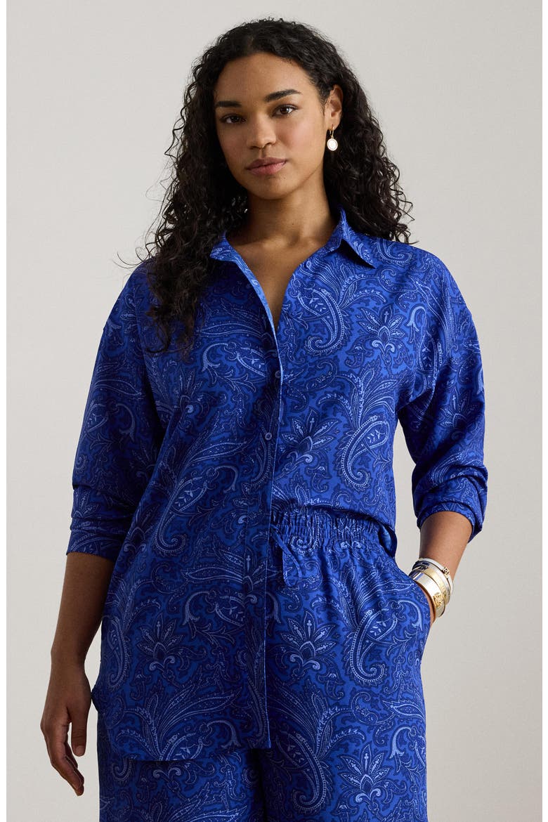 Kotta Paisley Print Button-Up Shirt, Alternate, color, BLUE/ MULTI
