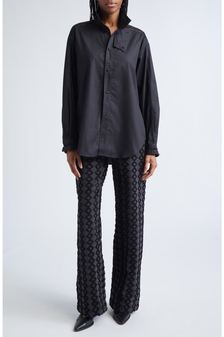 Stulla Geometric Embroidered Wide Leg Jeans, Alternate, color, WASHED BLACK