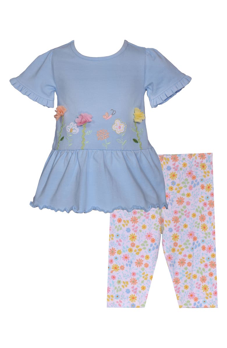Iris & Ivy Garden Peplum T-Shirt & Leggings Set, Main, color, 