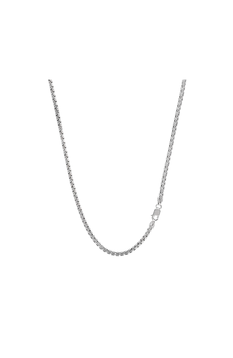 Donatello Gian Round Box 2.5MM Chain Necklace, Main, color, Silver