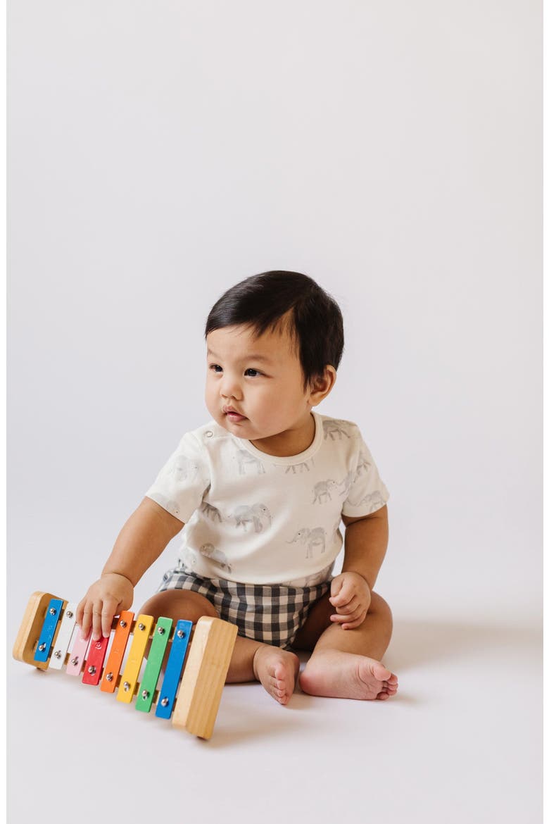 Follow Me Organic Cotton Bodysuit, Alternate, color, FOLLOW ME ELEPHANT