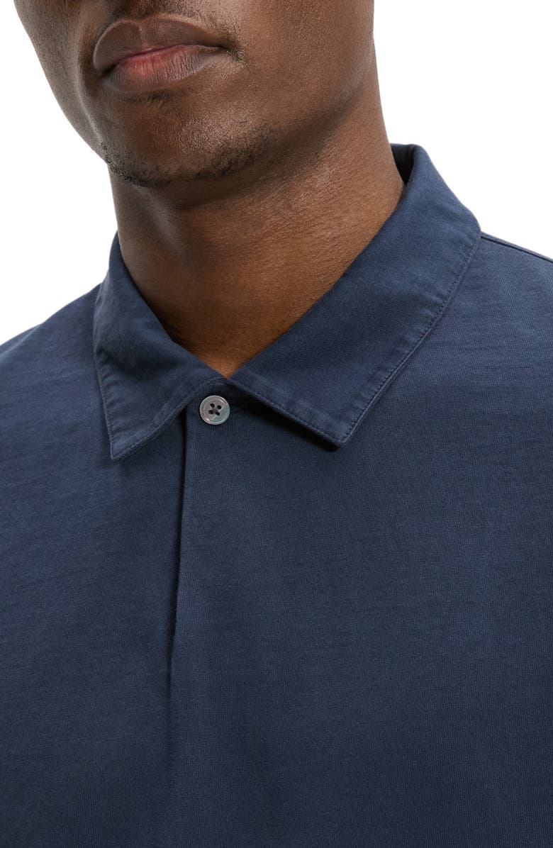 Theory One Button Polo, Alternate, color, Tinted Baltic