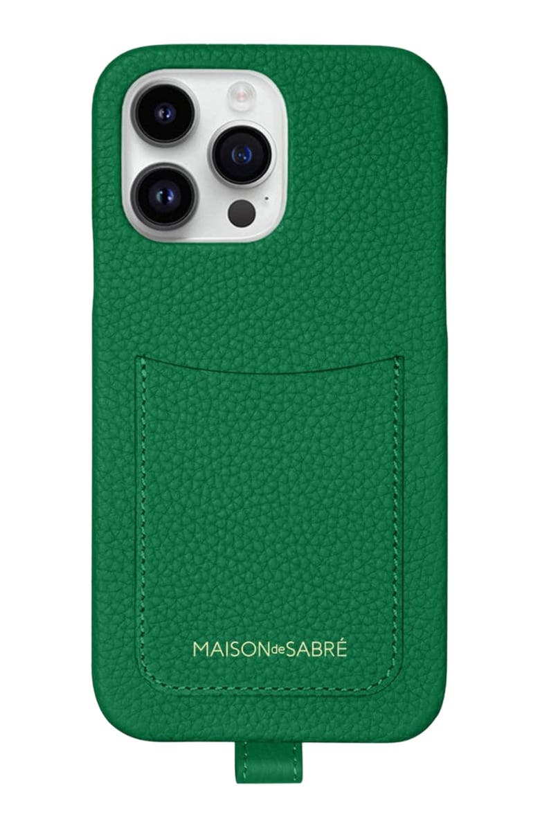 MAISON de SABRÉ Sling Phone Case, Alternate, color, Emerald Green