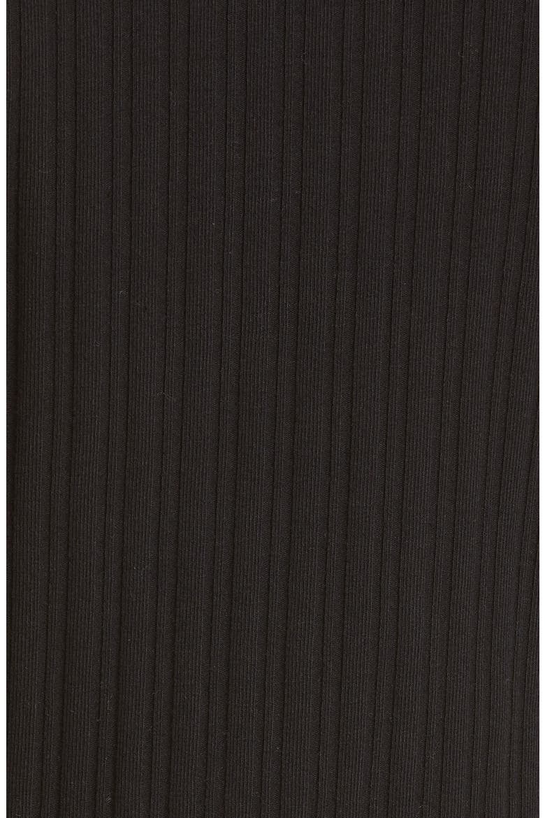 Plunge Neck Rib Cardigan, Alternate, color, BLACK