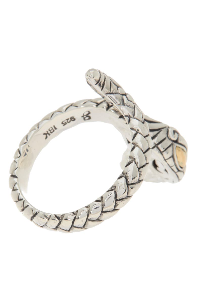 SAMUEL B. 18K Gold & Sterling Silver Snake Ring, Alternate, color, Silver/Gold