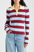 Solid & Striped The Debra Striped Knit Polo Top