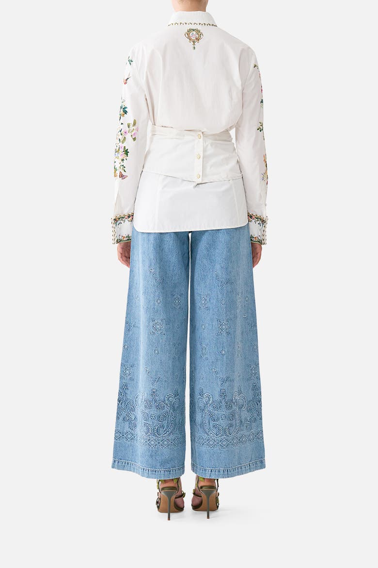 Wide Leg Belted Jean, Alternate, color, Denim