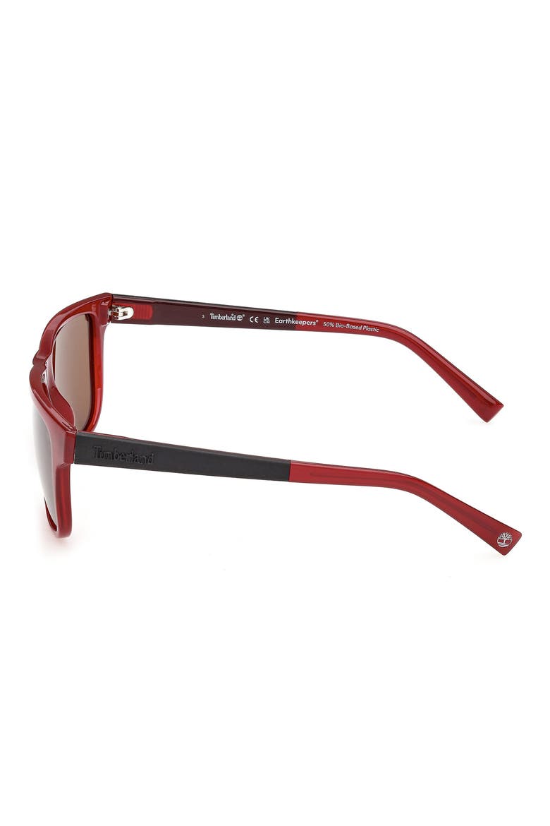 56mm Sunglasses, Alternate, color, SHINY RED / BROWN POLARIZED