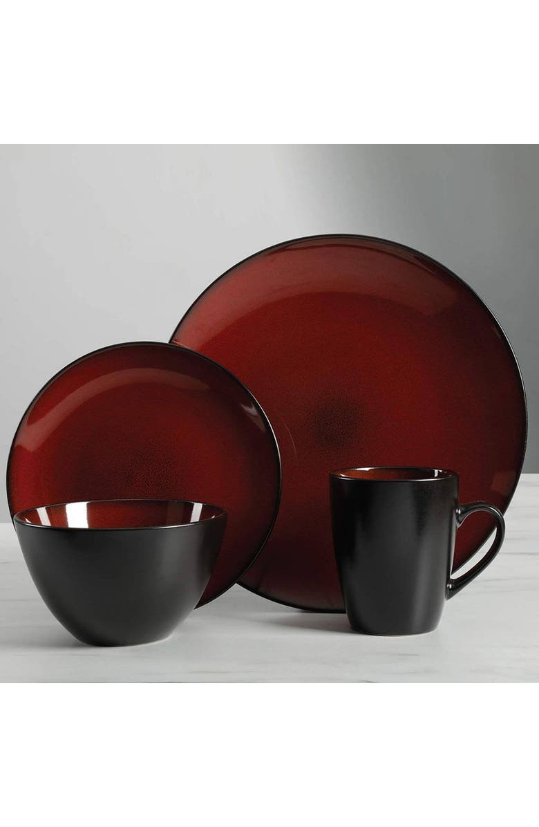 Gibson Home Round 16-Piece Dinnerware Set, Burgundy, Alternate, color, Red