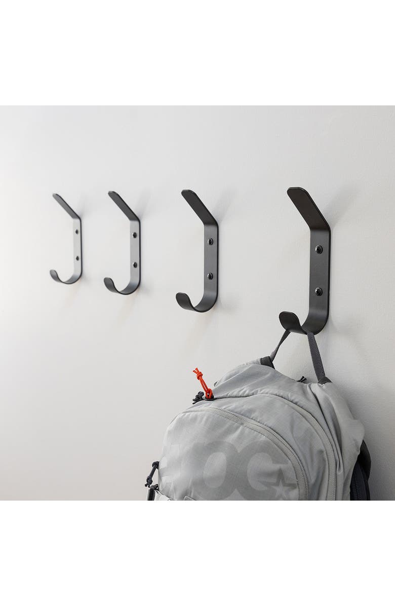 StoreYour Crozet Multipurpose Wall Hooks | 4-Pack | Black, Main, color, Black