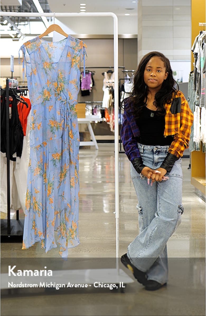 Dovima Floral Print Sleeveless Silk Dress, sales video thumbnail