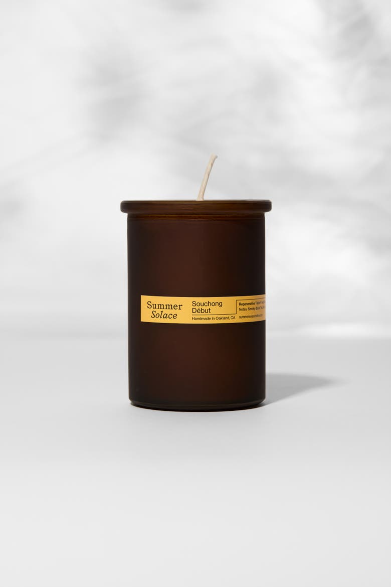 Souchong Debut Candle - Regenerative Tallow and Beeswax, Alternate, color, Dark Brown