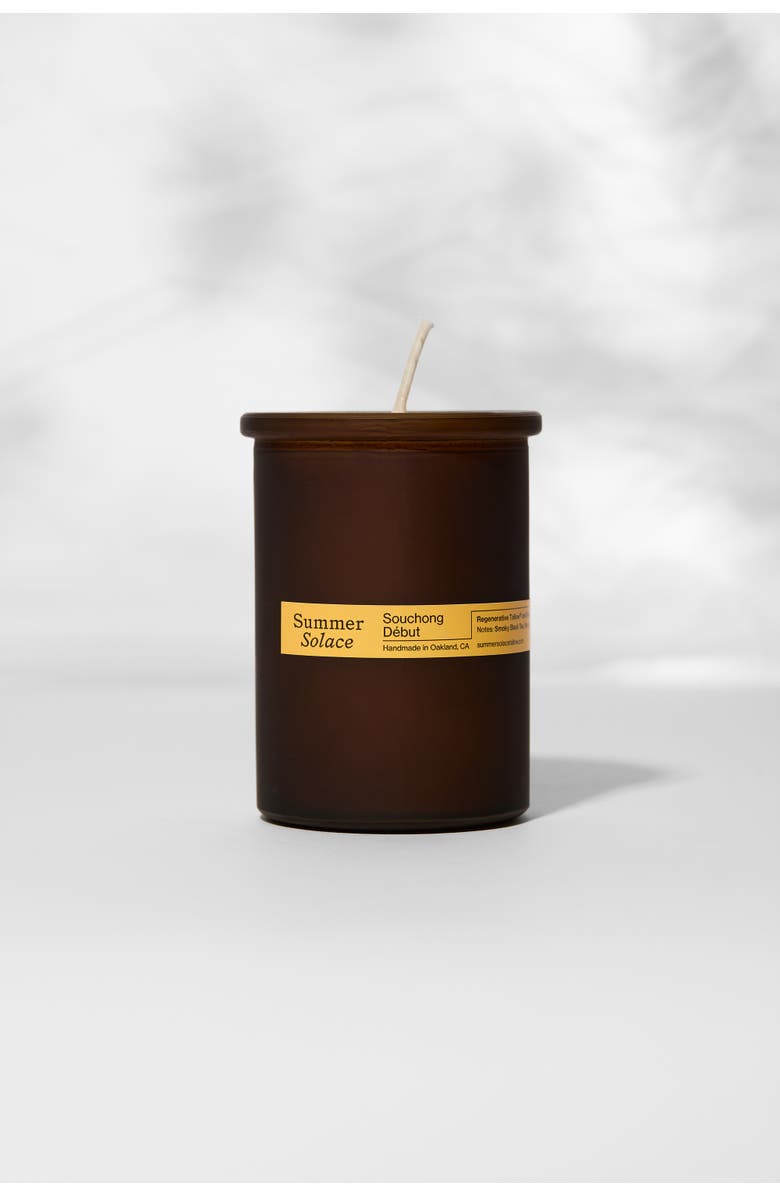 Summer Solace Tallow Souchong Debut Candle - Regenerative Tallow and Beeswax, Alternate, color, Dark Brown