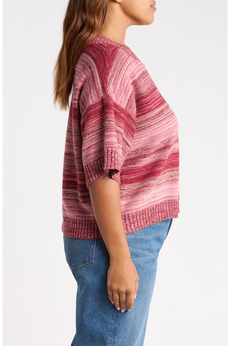 Broome Marled Stripe Sweater, Alternate, color, CHERRY