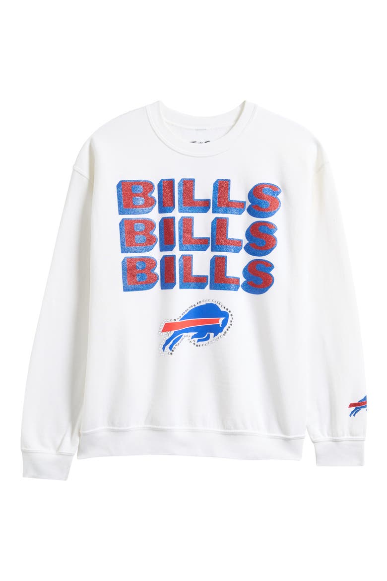 Bills Repeat Bling Cotton Blend Graphic Sweatshirt, Alternate, color, WHITE