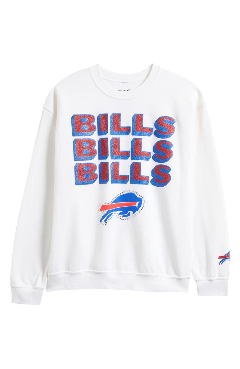 Junk Food Bills Repeat Bling Cotton Blend Graphic Sweatshirt, Main, color, White