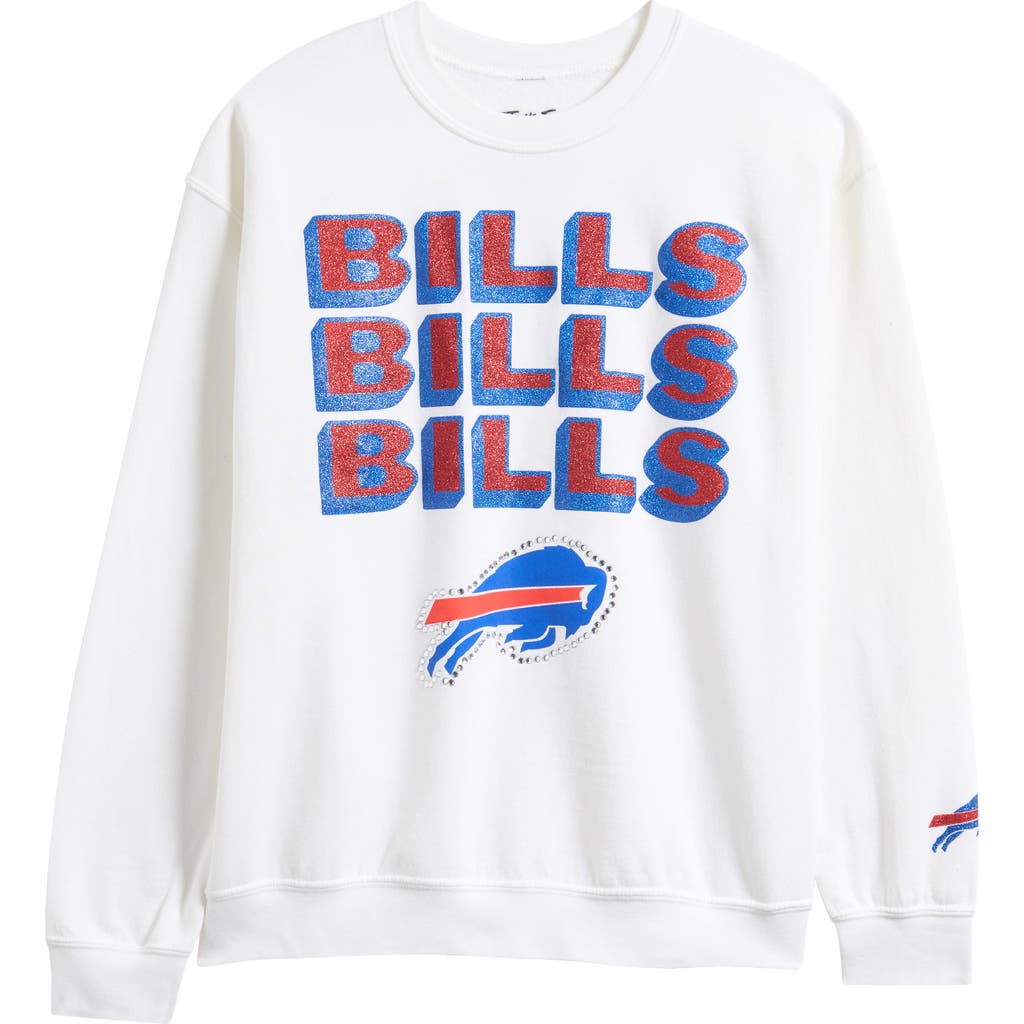 Junk Food Bills Repeat Bling Cotton Blend Graphic Sweatshirt In White