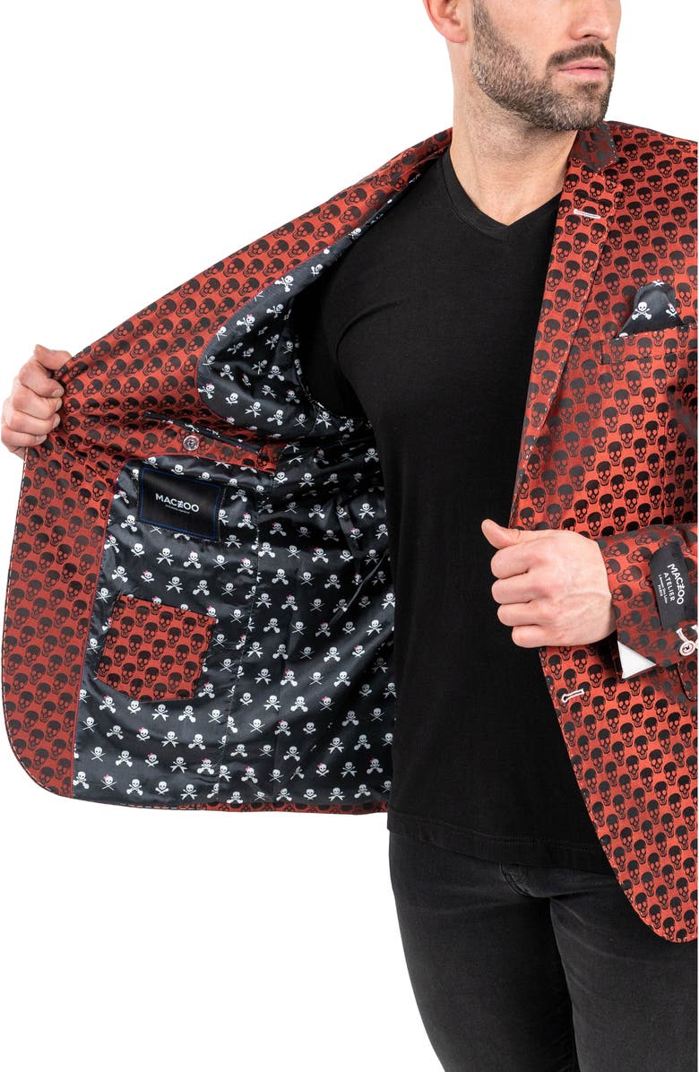 Maceoo Skull Sport Coat, Alternate, color, Orange