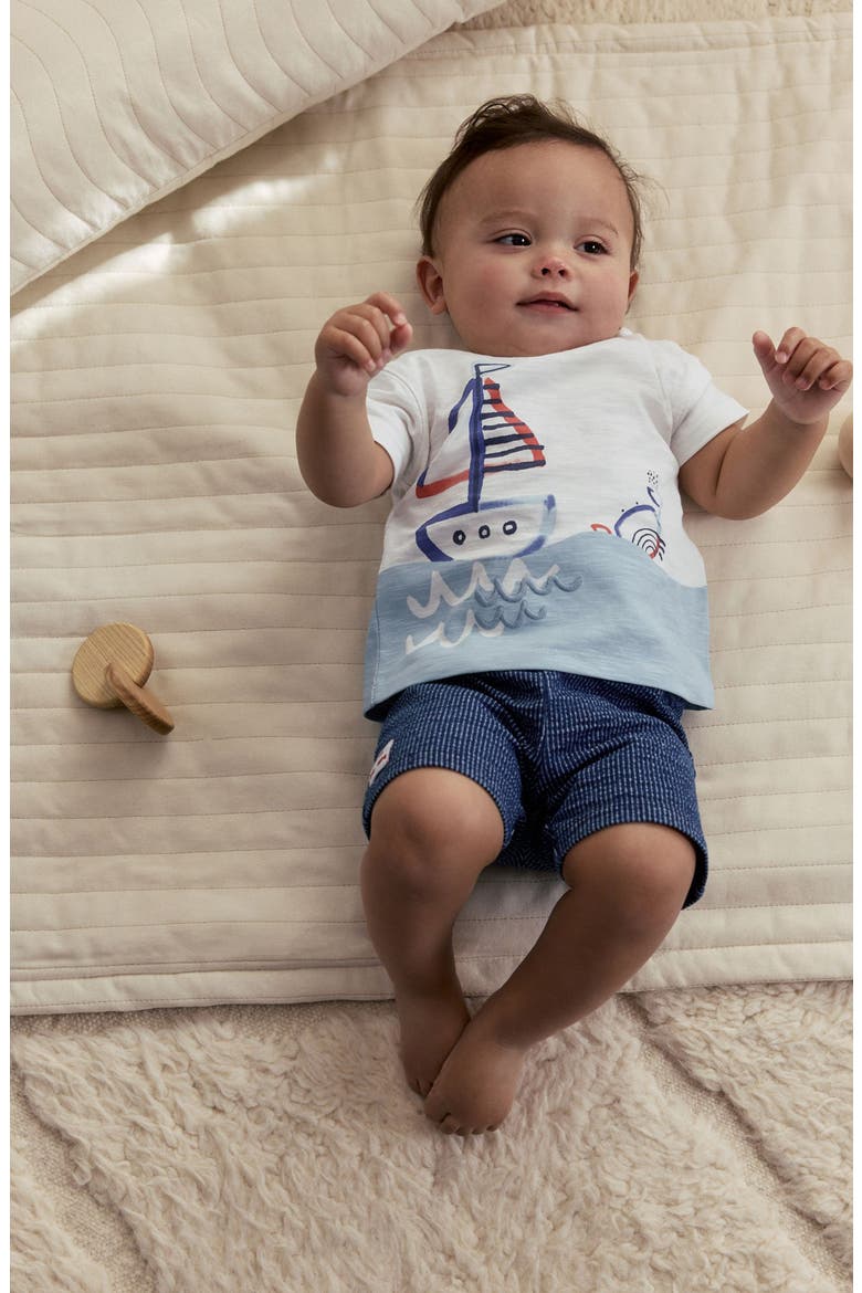 Nautical T-Shirt & Shorts Set, Alternate, color, BLUE