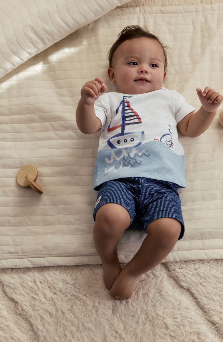 NEXT Nautical T-Shirt & Shorts Set, Alternate, color, Blue