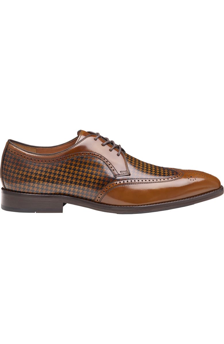 Johnston & Murphy Sullivan Wingtip Derby, Alternate, color, Mahogany Brush-Off Houndstooth
