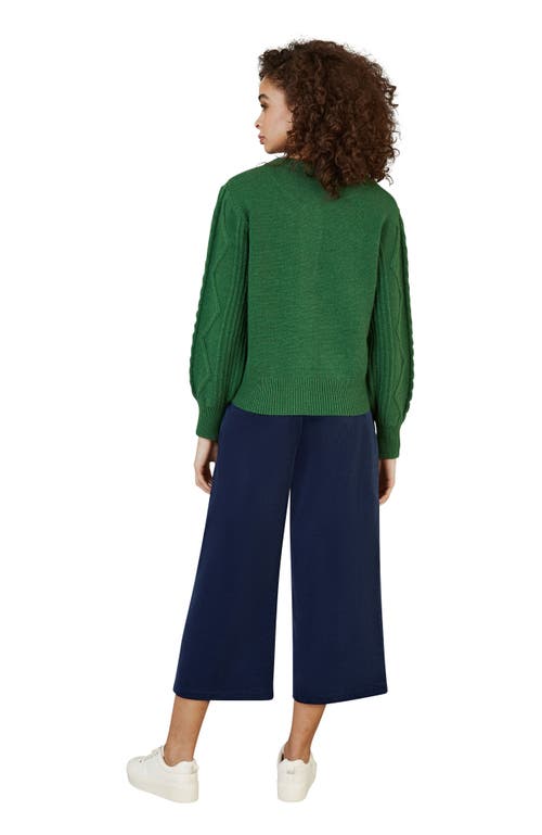 Yumi Cord Cropped Wide Leg Pants In Blue