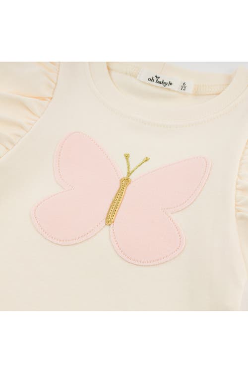 OH BABY OH BABY! BUTTERFLY PINK TERRY WITH GOLD BUTTERFLY TEE