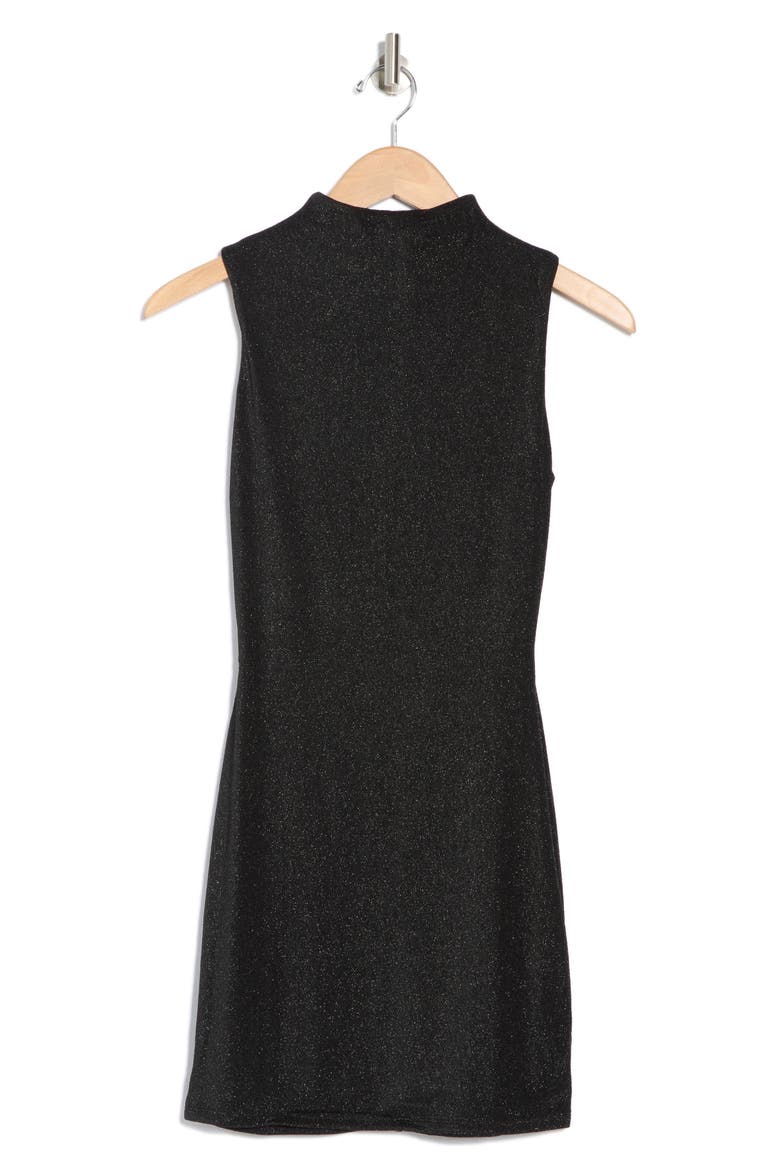 Metallic Sleeveless Minidress, Alternate, color, BLACK